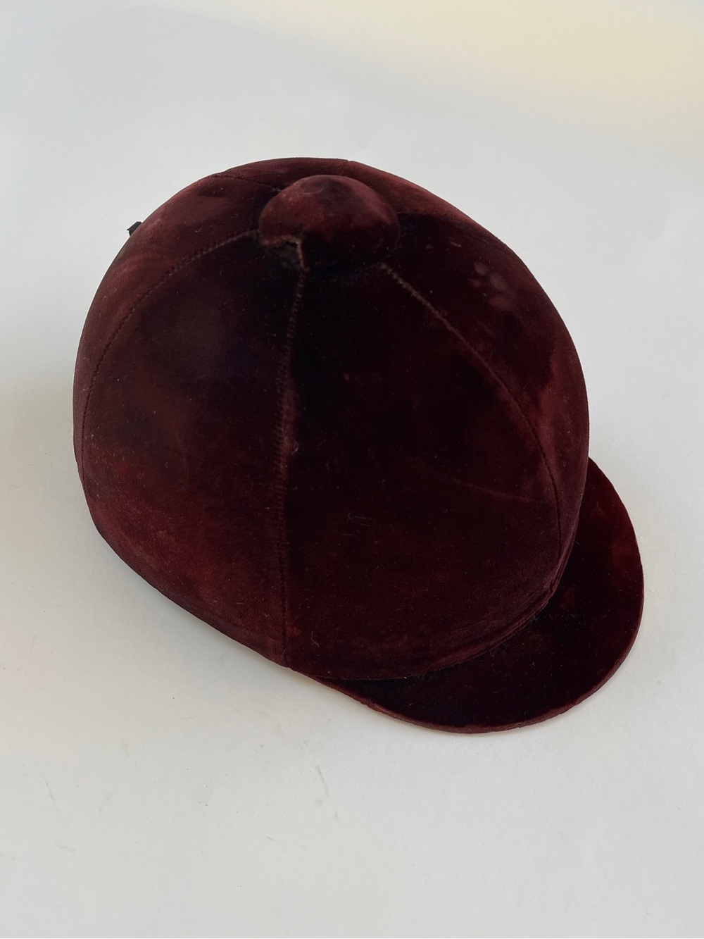 Velvet Riding Cap in Deep Burgundy/Brown in Great Conditon